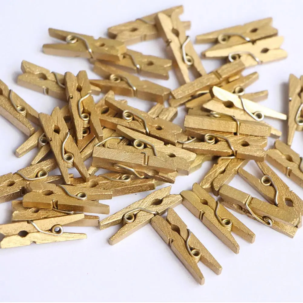 Clips En Bois Doré Pour Décoration