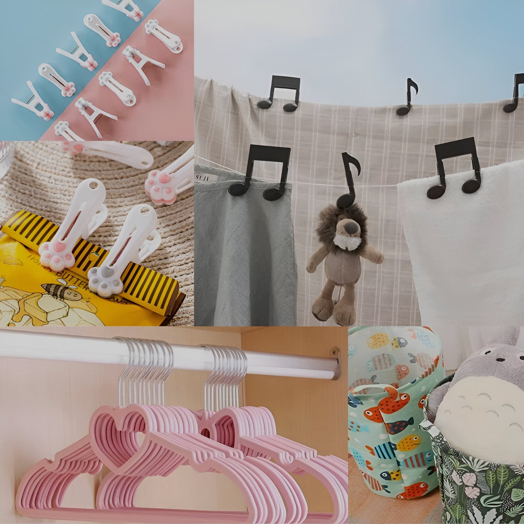 compilation d'accessoires linge mignons